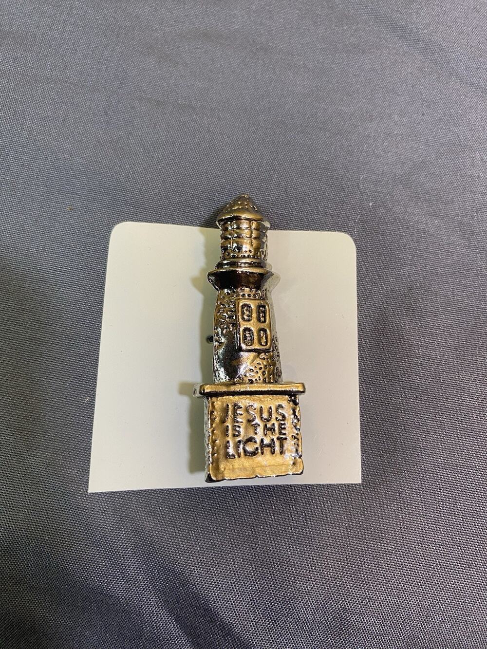 Pewter 'Jesus Is The Light' Lighthouse Pendant Brand New